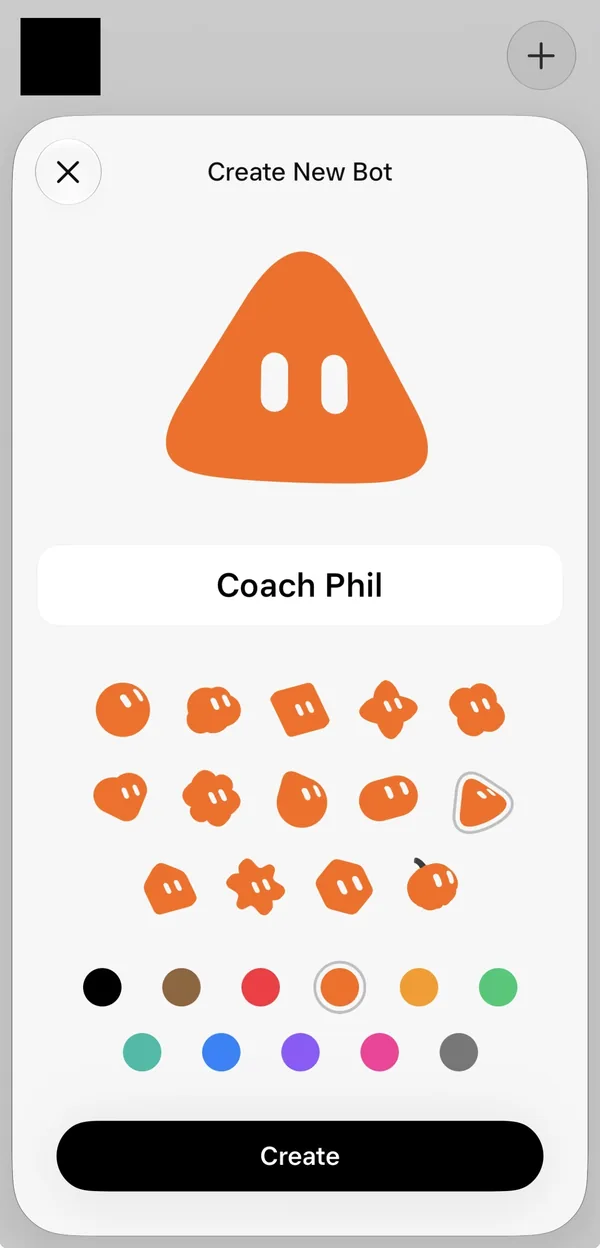 Screenshot 1 of 18 from the real Coach Phil setup chat: We made a new Grok Bot and named it Coach Phil.